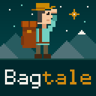 Logo do Bagtale: um viajante em pixel art com a mochila nas costas